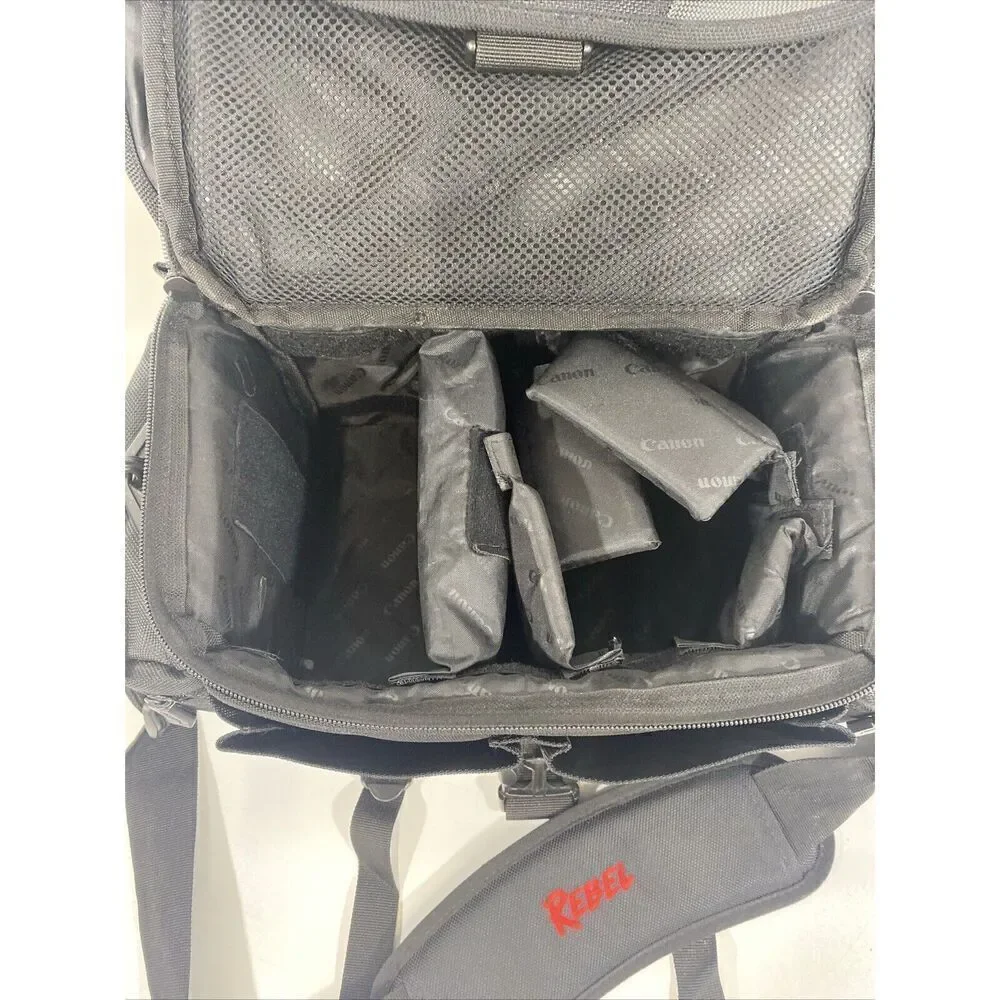 Canon Rebel Nylon Padded Camera Equipment Bag‎ Strap + Pockets 14